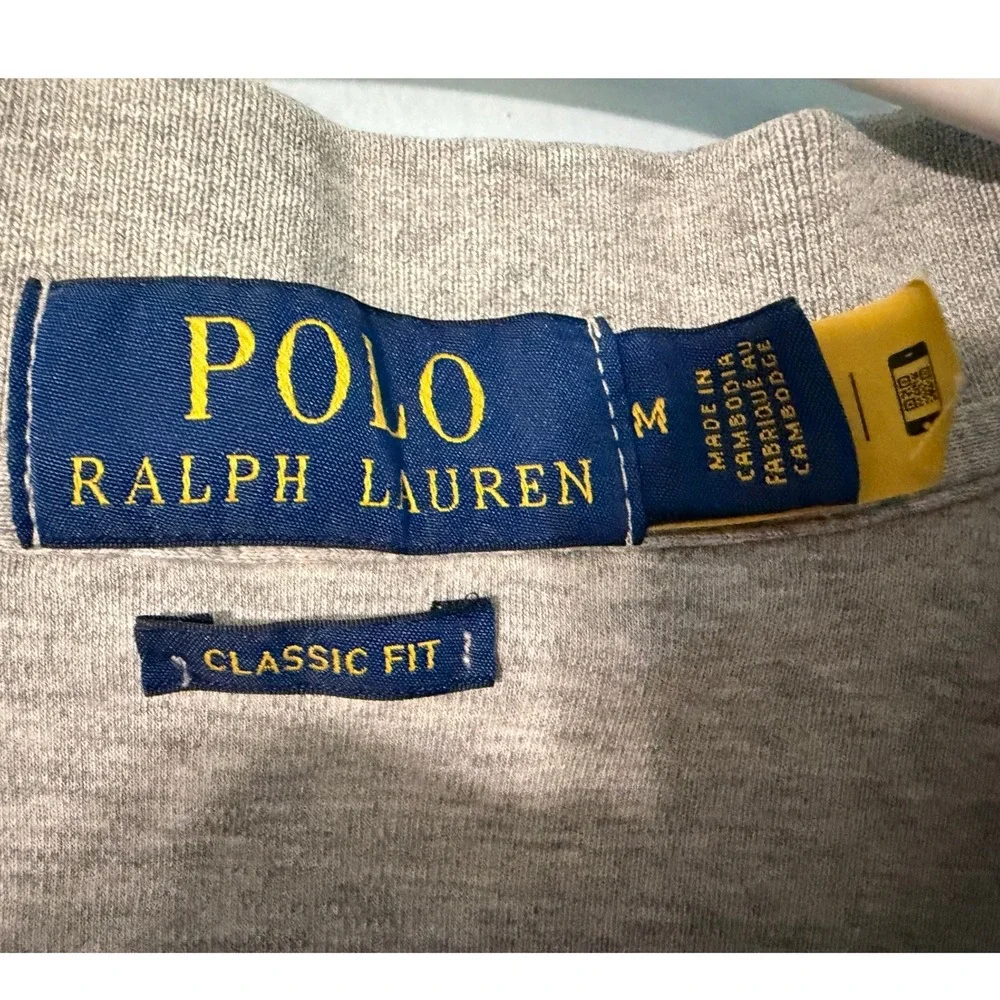 Polo Ralph Lauren Women's Medium Classic Fit Short Sleeve Polo Shirt Gray 0776
